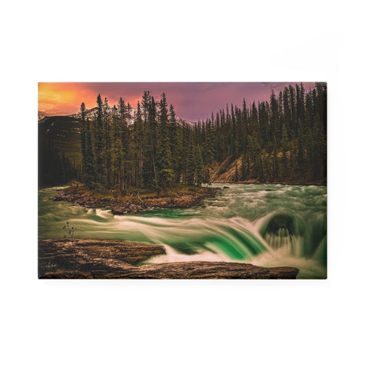 Sunwapta Falls Sunset Rectangle Magnet Jasper National Park Souvenir