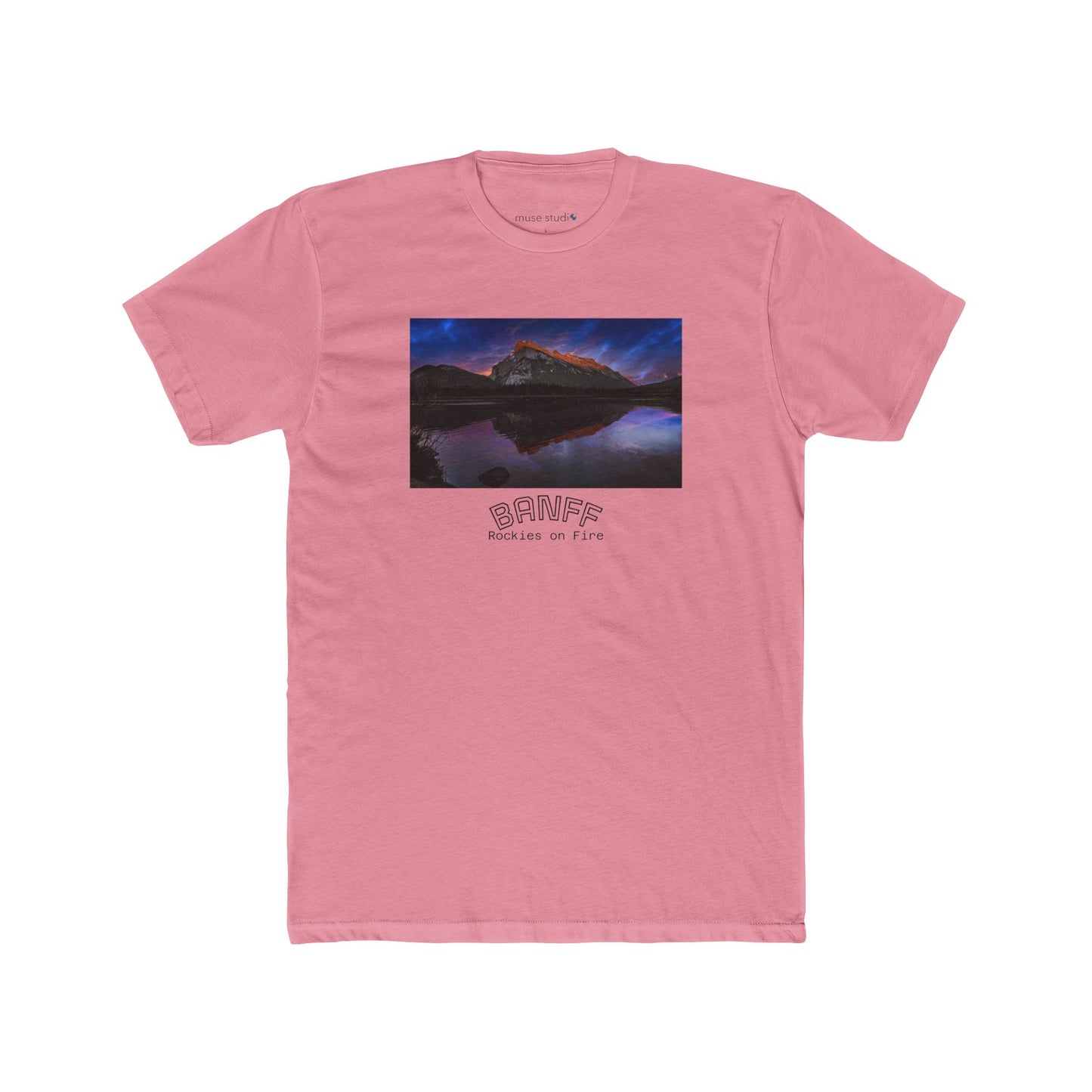 Banff Vermilion Lake Sunset Tee — Mountain Reflection Poster Design