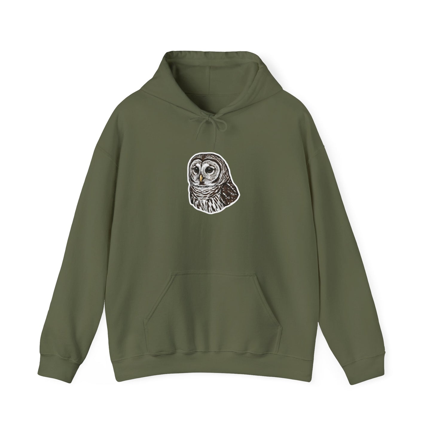 Hand-Drawn Barn Owl Illustration Hoodie | Wildlife Chest Print