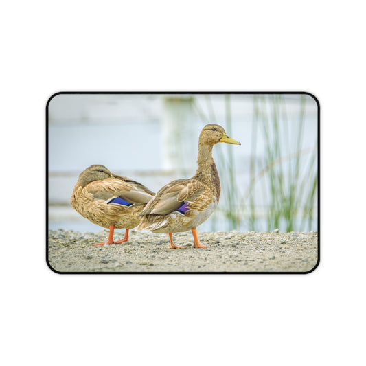 Duck Pair Desk Mat — Scenic Waterfowl Mouse Pad for Nature Lovers