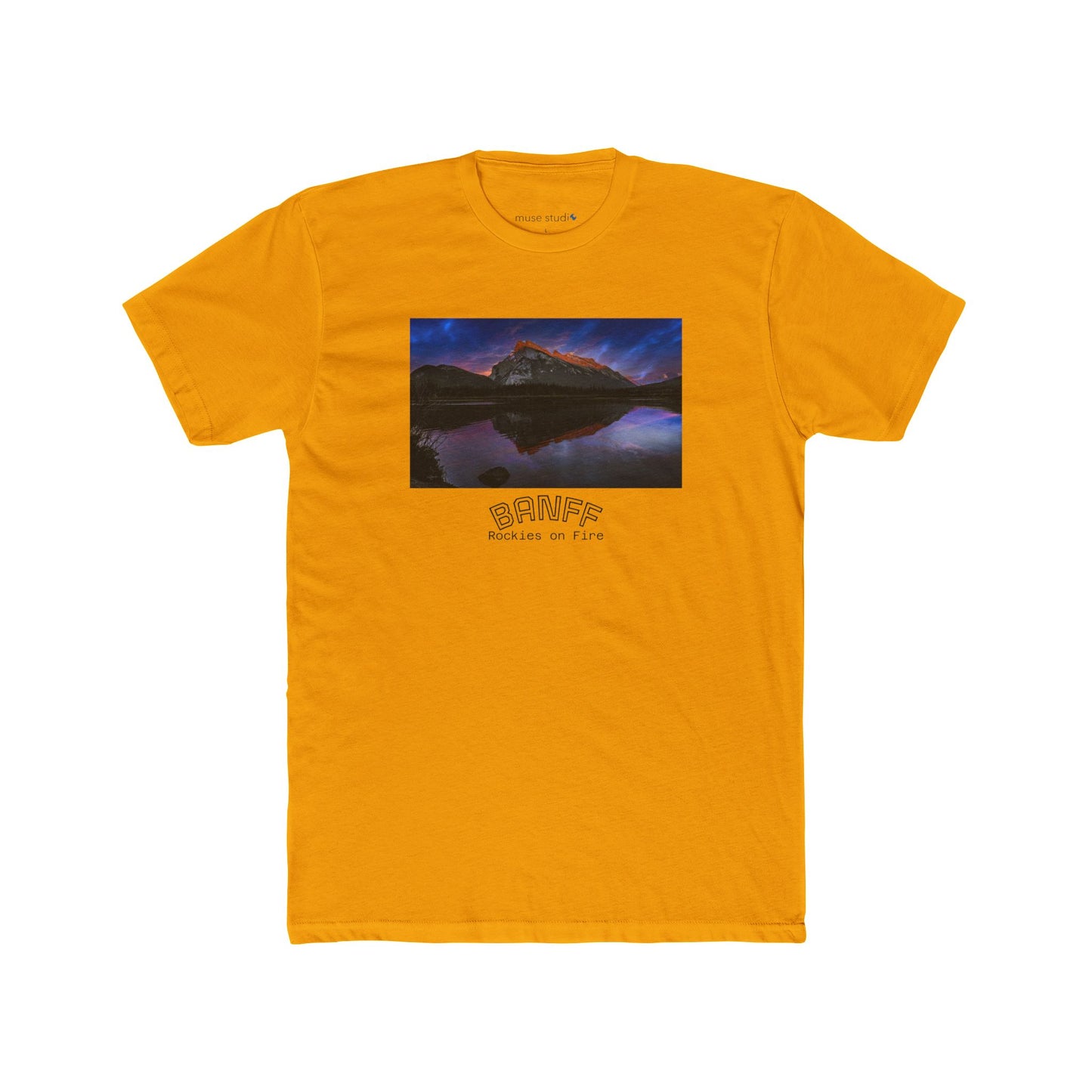 Banff Vermilion Lake Sunset Tee — Mountain Reflection Poster Design