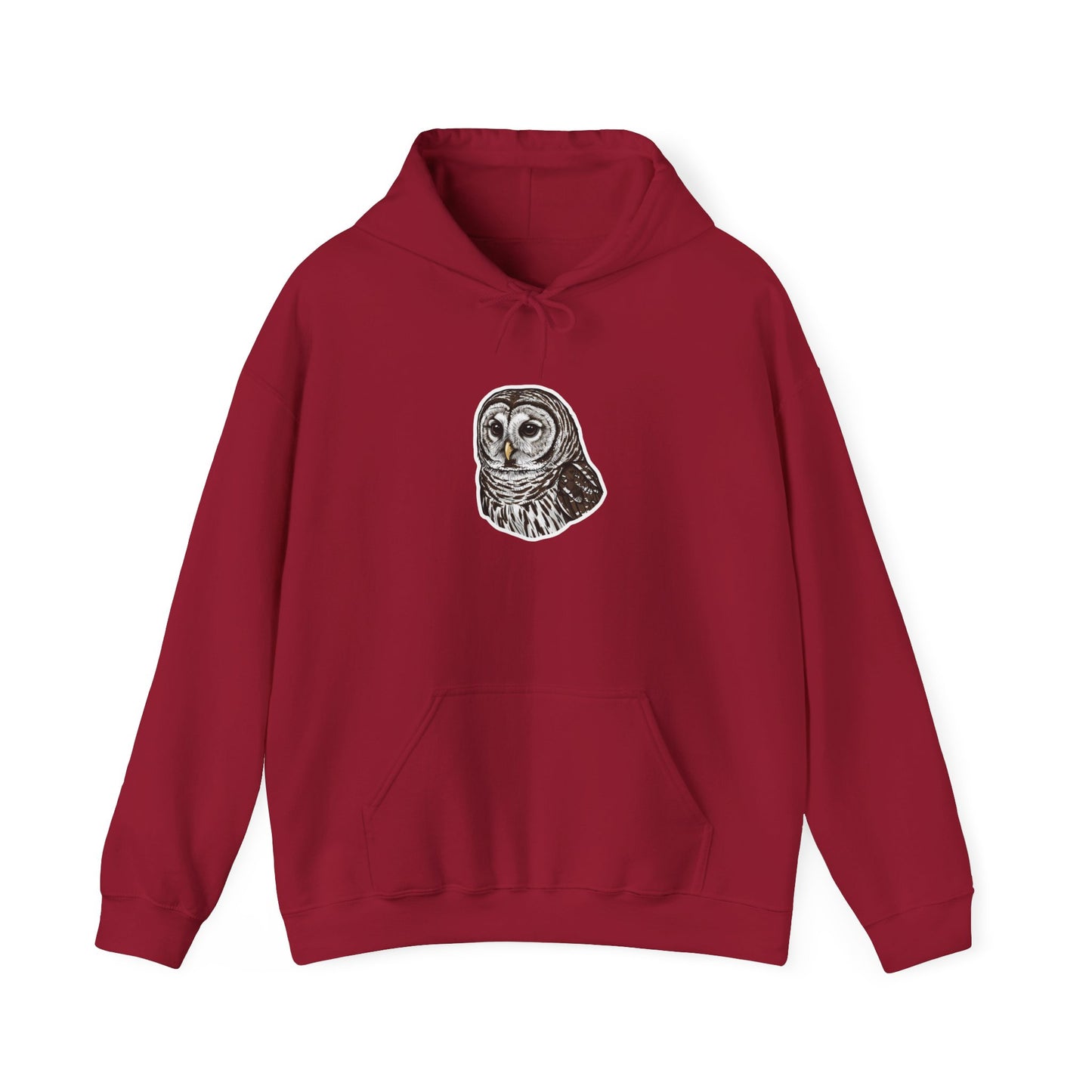 Hand-Drawn Barn Owl Illustration Hoodie | Wildlife Chest Print