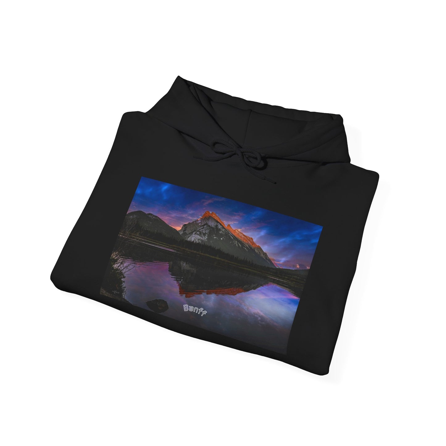Banff Vermilion Lake Sunset Hoodie | Mountain Reflection Poster Design