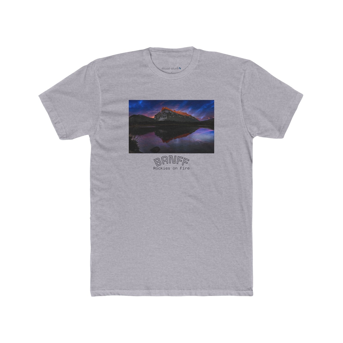 Banff Vermilion Lake Sunset Tee — Mountain Reflection Poster Design