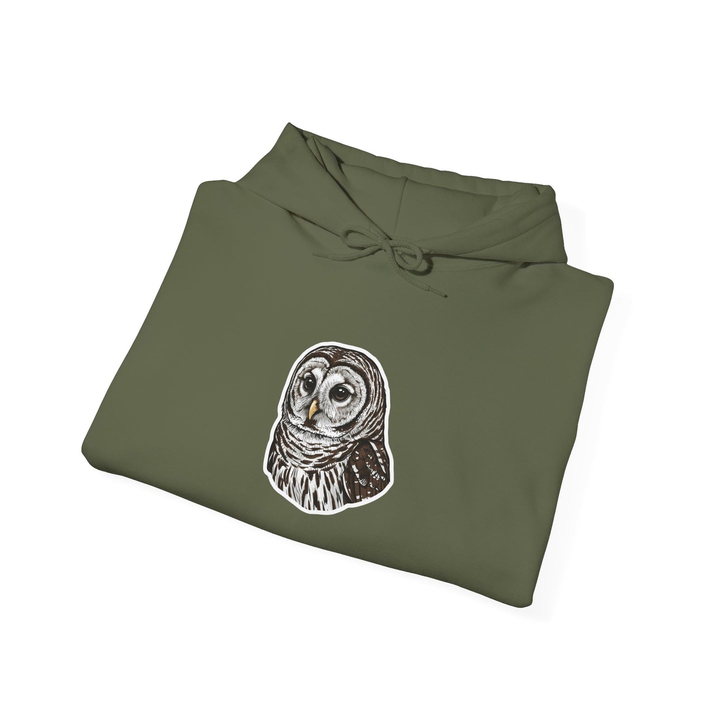 Hand-Drawn Barn Owl Illustration Hoodie | Wildlife Chest Print