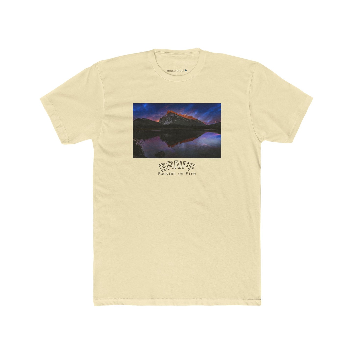 Banff Vermilion Lake Sunset Tee — Mountain Reflection Poster Design