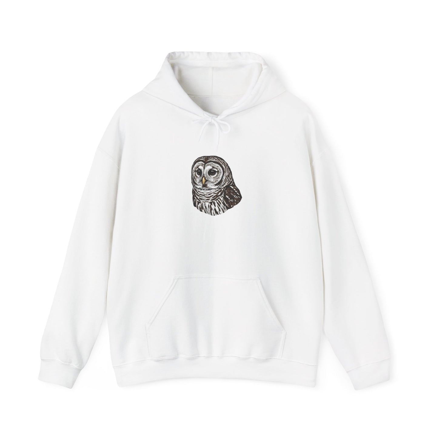 Hand-Drawn Barn Owl Illustration Hoodie | Wildlife Chest Print