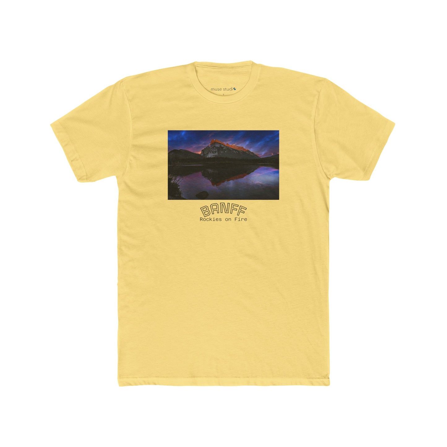 Banff Vermilion Lake Sunset Tee — Mountain Reflection Poster Design