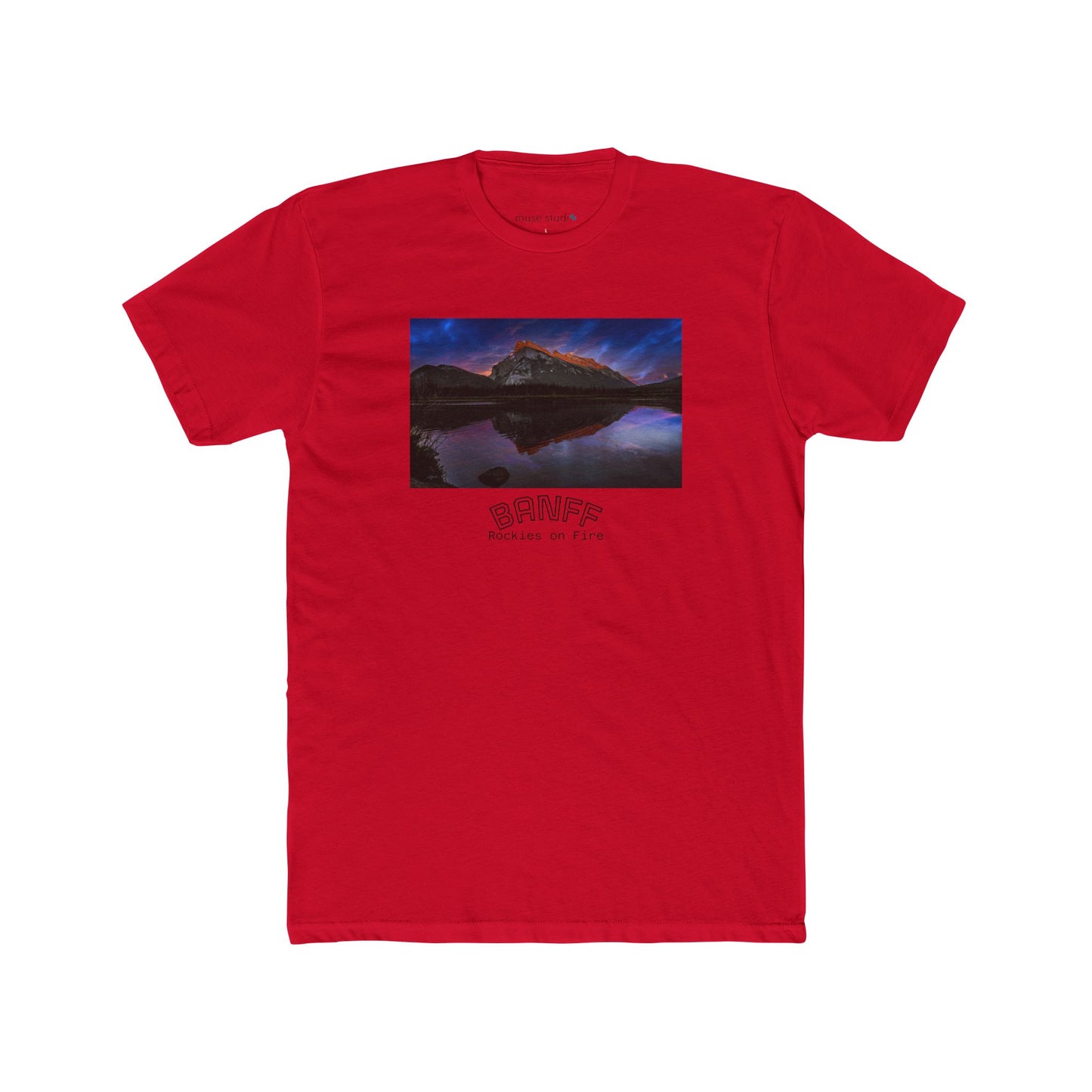 Banff Vermilion Lake Sunset Tee — Mountain Reflection Poster Design