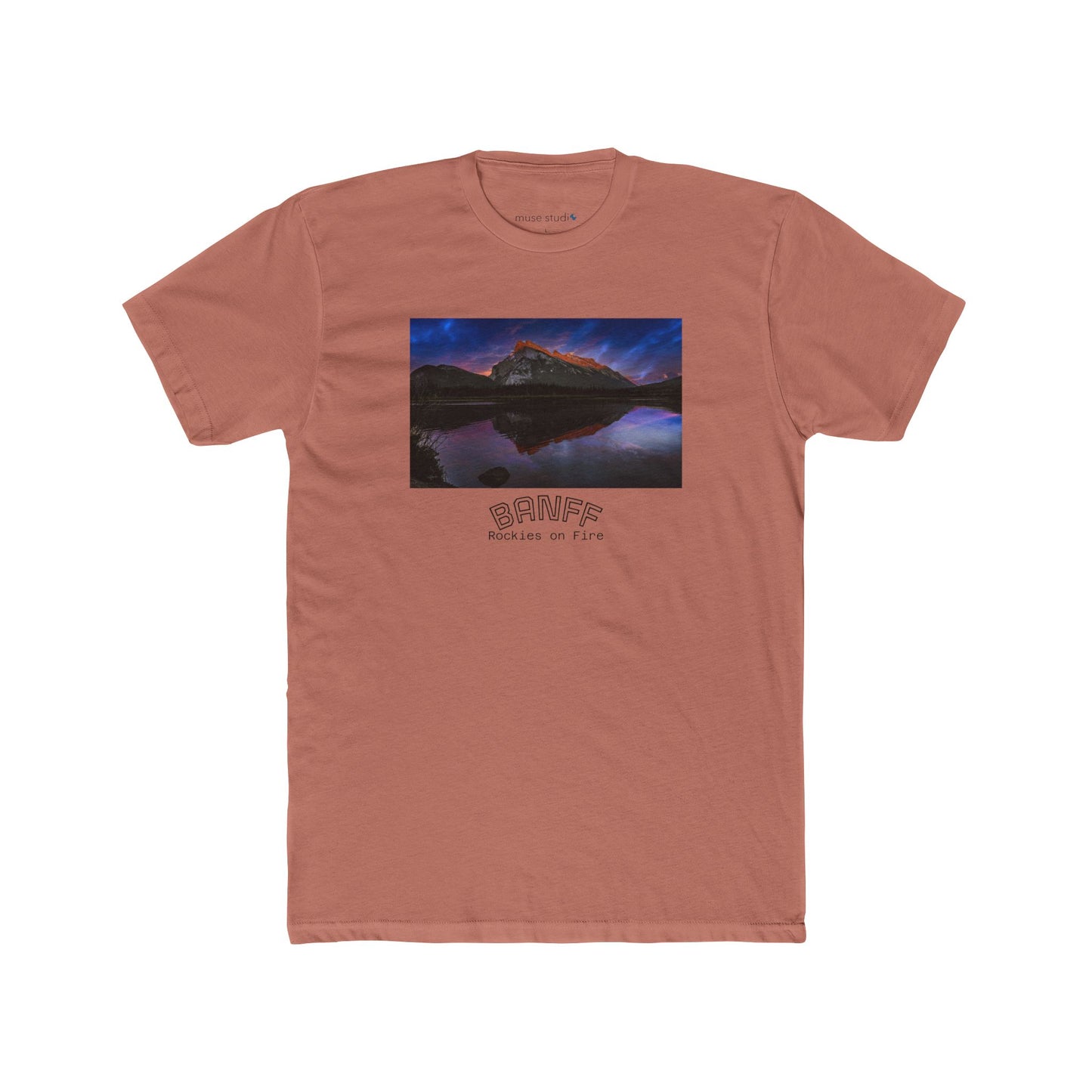 Banff Vermilion Lake Sunset Tee — Mountain Reflection Poster Design