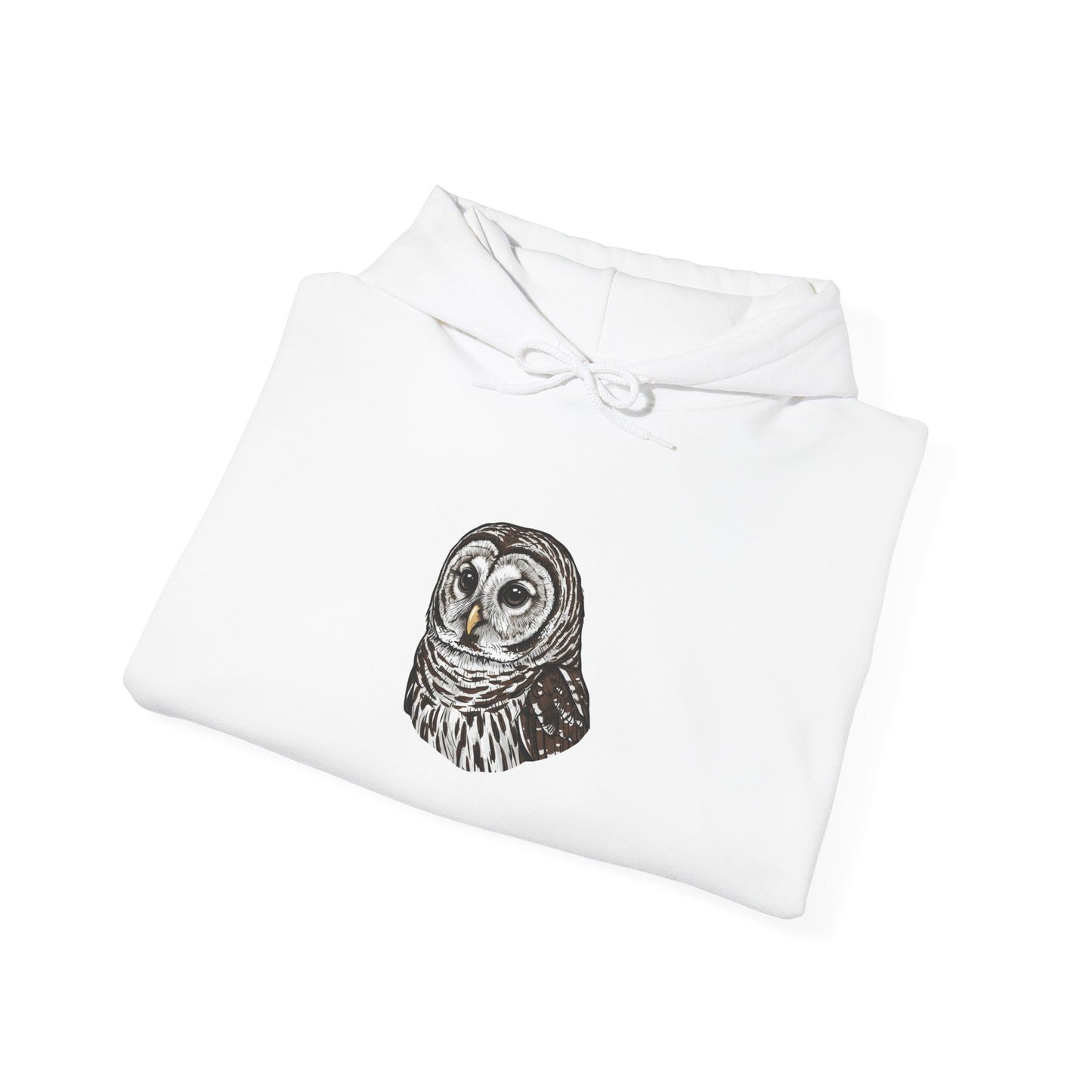 Hand-Drawn Barn Owl Illustration Hoodie | Wildlife Chest Print