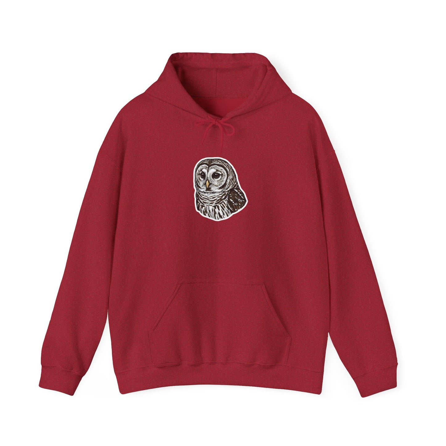 Hand-Drawn Barn Owl Illustration Hoodie | Wildlife Chest Print