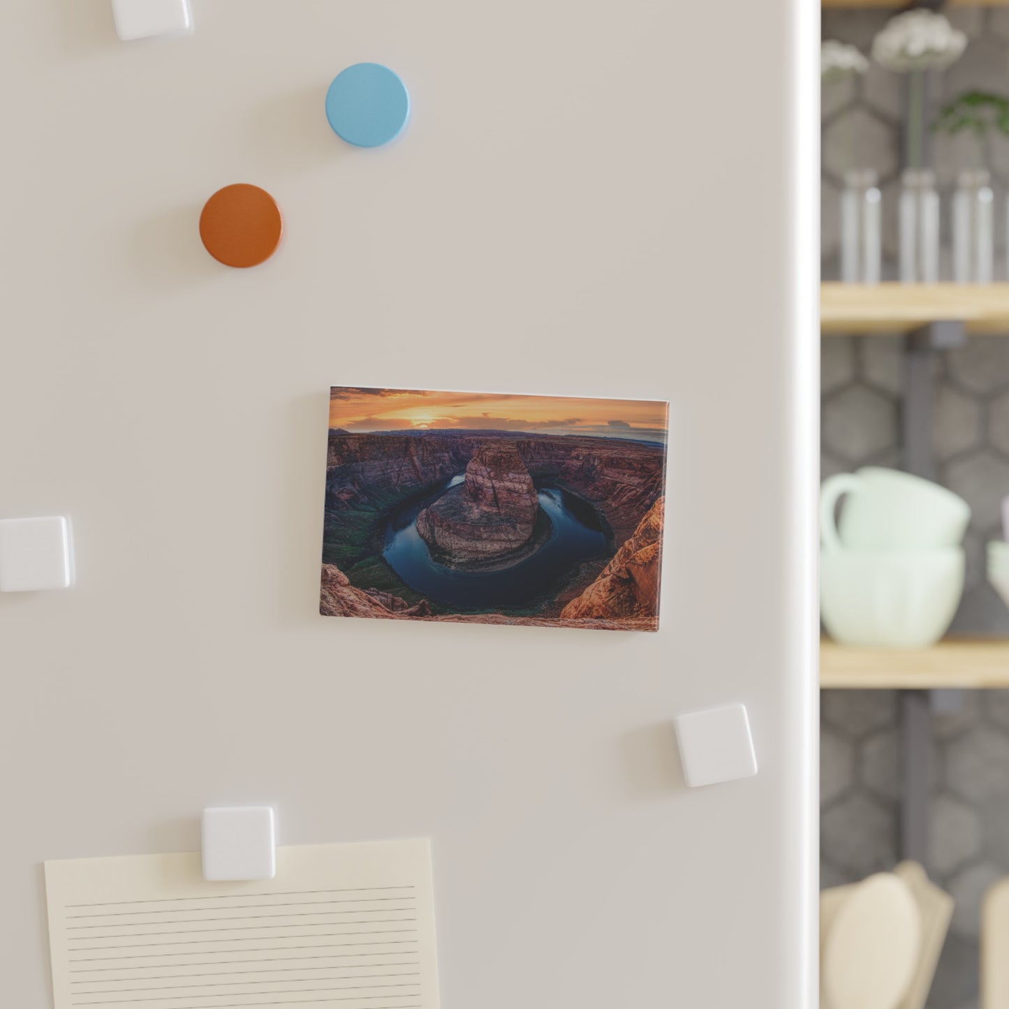 Horseshoe Bend Sunset Rectangle Magnet — Scenic Landscape Fridge Magnet