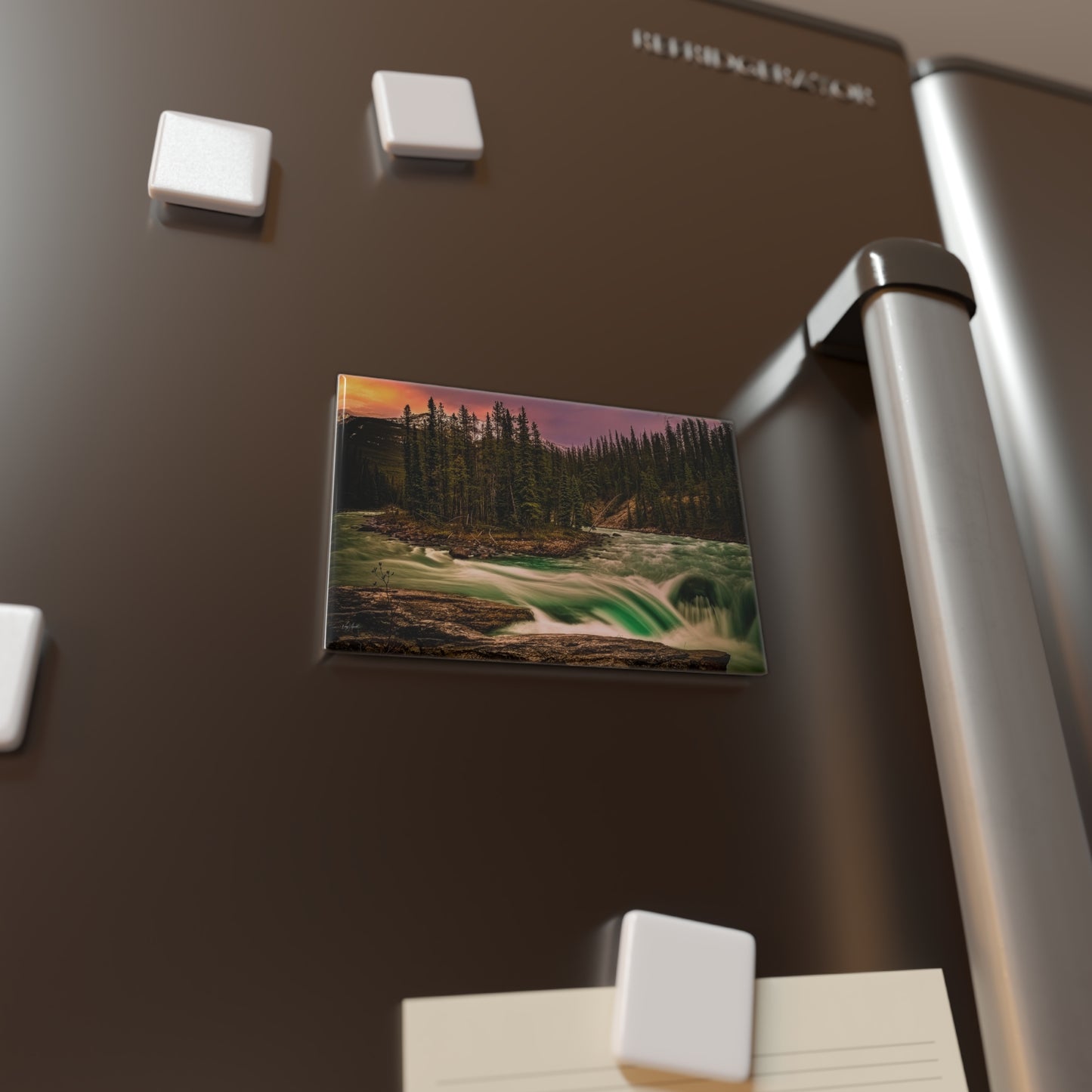 Sunwapta Falls Sunset Rectangle Magnet Jasper National Park Souvenir