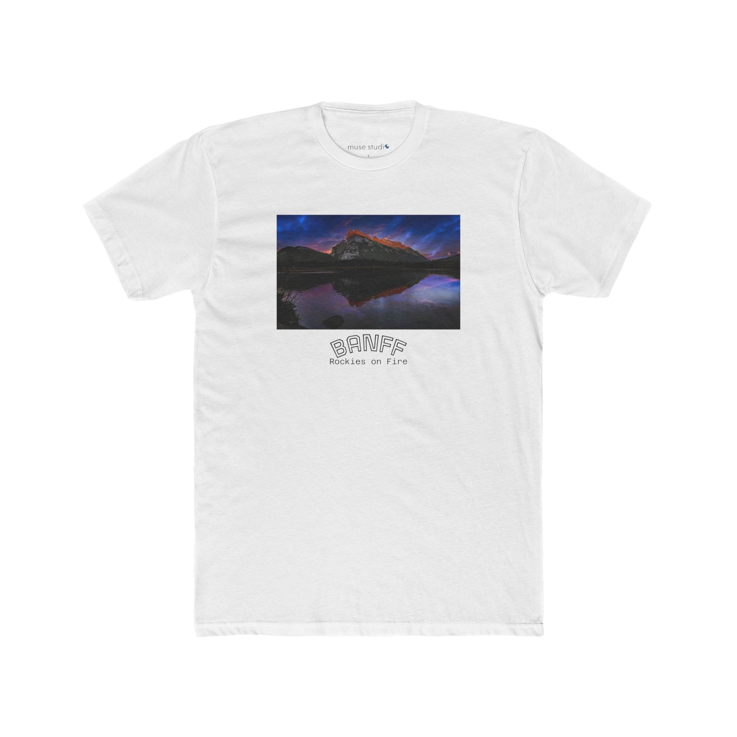 Banff Vermilion Lake Sunset Tee — Mountain Reflection Poster Design