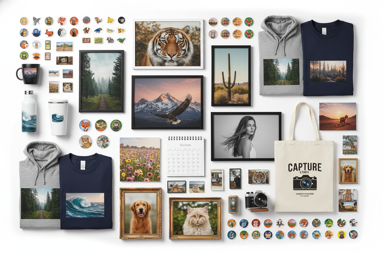 shop all from wall prints from my photography about nature, wildlife, landscapes, portraits, pet portraits, hoodies, tees, merch like mugs, cups, bottles, calendars, stickers, magnets of my own photography and lastly assorted products that are muse favorites and blogs